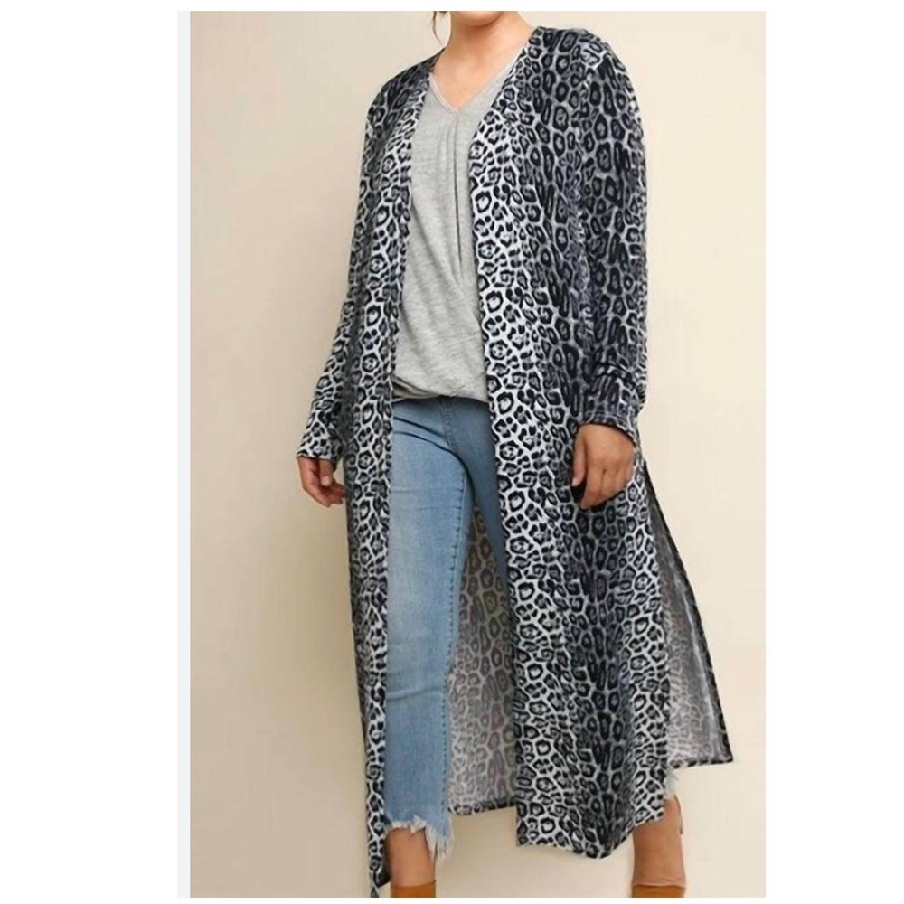 UMGEE USA Womens Animal Print Duster Cardigan Long Sleeve XL‎ Boho Festival